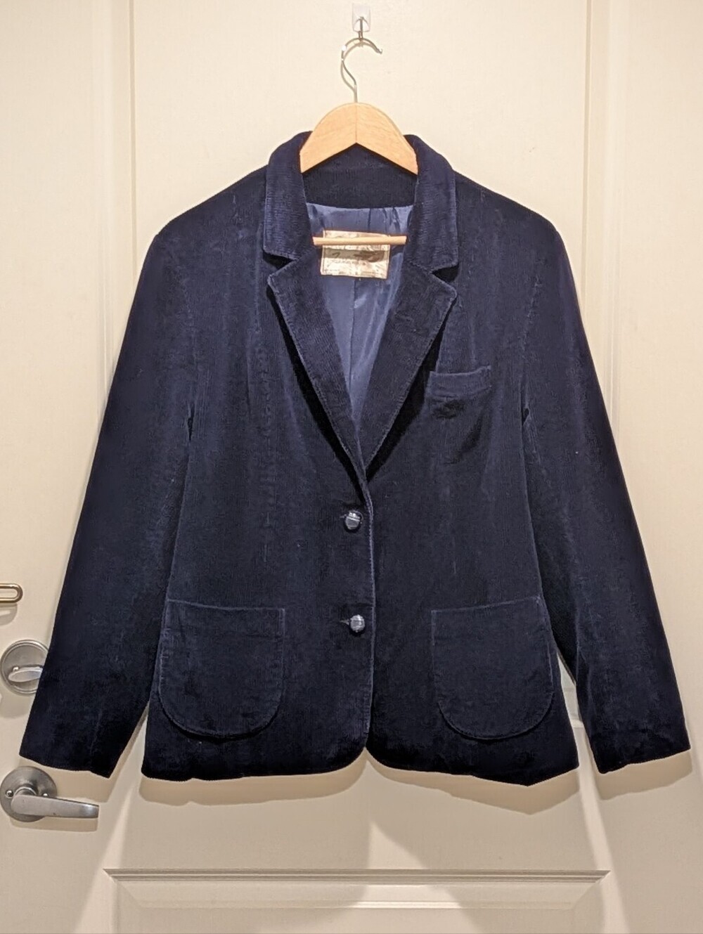 GUC Late 40s Sport Ease Fashions XL Blue Corduroy Fully Lined Navy Blue Jacket